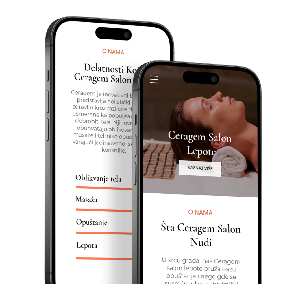izrada websajta za salon lepote Ceragem, responsivan websajt