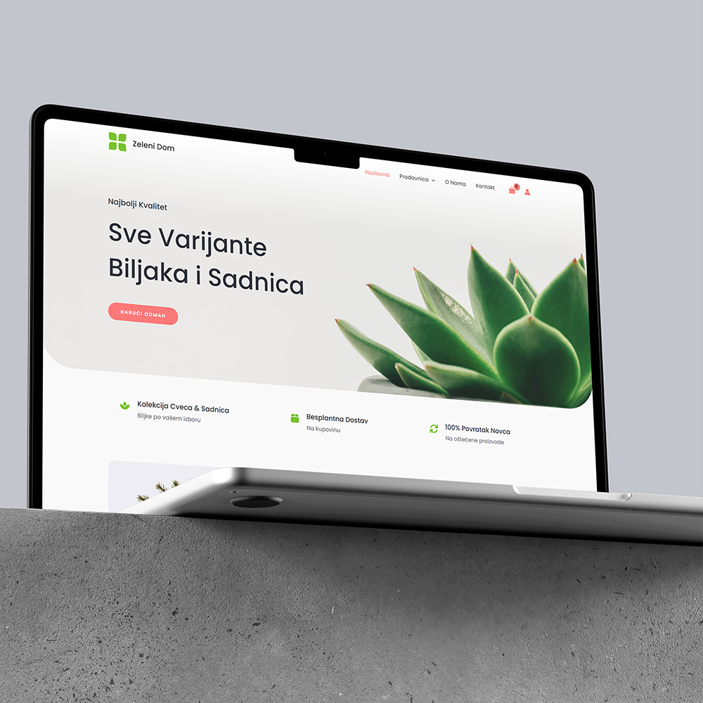 Plants website mockup